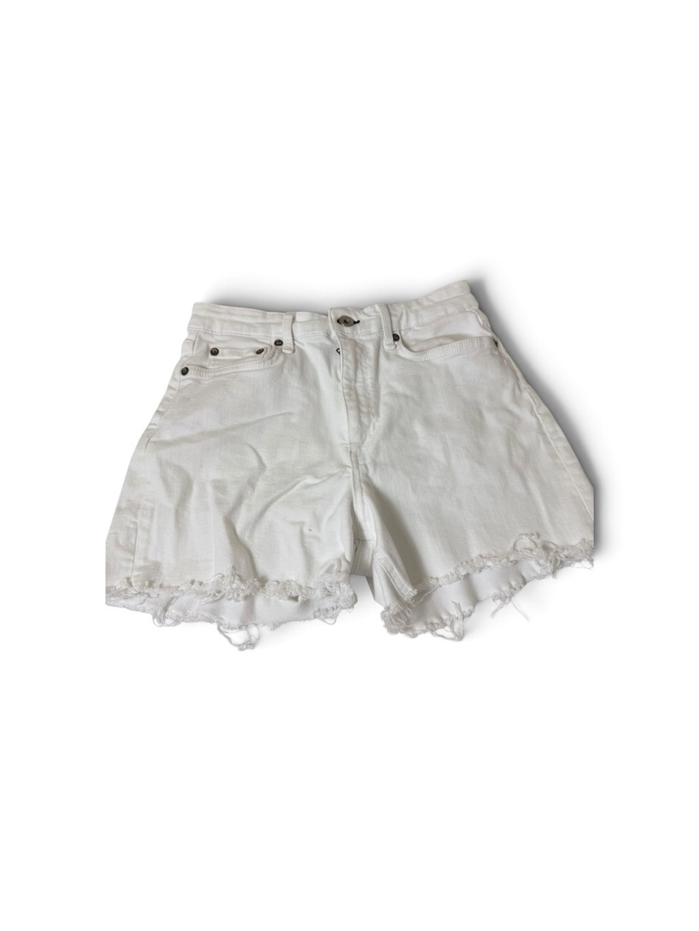 rag & bone White Distressed Frayed Hem Denim Shorts size 27